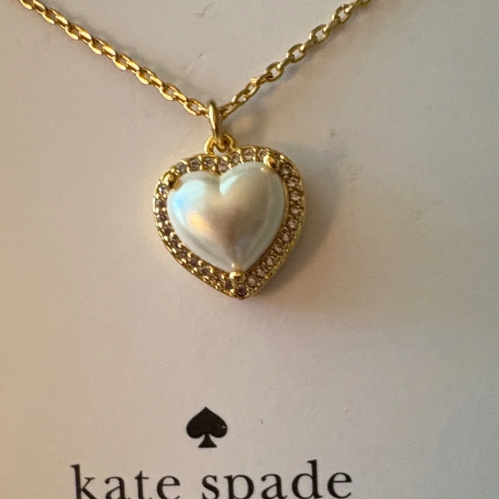 Kate Spade Gold and Cream Heart Necklace - Picture 2 of 6